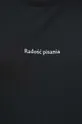 T-shirt bawełniany damski z domieszką elastanu - Kolekcja jubileuszowa. 2023 Rok Wisławy Szymborskiej x Medicine, kolor czarny Damski