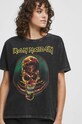 T-shirt bawełniany damski Iron Maiden kolor szary szary RW23.TSD551