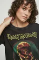 T-shirt bawełniany damski Iron Maiden kolor szary Damski