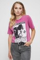 T-shirt bawełniany damski z kolekcji Science kolor różowy RW23.TSD605 różowy