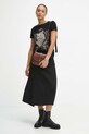 T-shirt bawełniany damski z nadrukiem kolor czarny RW23.TSD802 czarny RW23