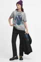 T-shirt bawełniany damski z kolekcji Bestiariusz kolor szary 100 % Bawełna