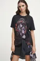 T-shirt bawełniany damski z kolekcji Bestiariusz kolor szary szary