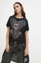 T-shirt bawełniany damski z kolekcji Bestiariusz kolor czarny 100 % Bawełna