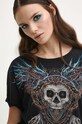 T-shirt bawełniany damski z kolekcji Bestiariusz kolor czarny RW23.TSD853