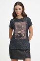 T-shirt bawełniany damski z kolekcji Bestiariusz kolor szary RW23.TSD854 szary RW23