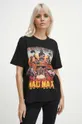T-shirt bawełniany damski Mad Max kolor czarny czarny