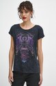 T-shirt bawełniany damski z nadrukiem kolor szary szary RW23.TSDA04