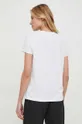 T-shirt bawełniany damski z domieszką elastanu z nadrukiem kolor biały 95 % Bawełna, 5 % Elastan