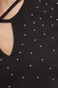 T-shirt bawełniany damski z domieszką elastanu kolor czarny Damski