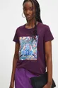T-shirt bawełniany damski z kolekcji Medicine x Veronika Blyzniuchenko kolor fioletowy fioletowy