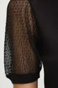 T-shirt damski z ozdobnymi wstawkami kolor czarny Damski