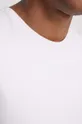 T-shirt bawełniany gładki z domieszką elastanu kolor biały Męski