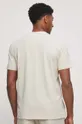 T-shirt bawełniany gładki z domieszką elastanu kolor beżowy 95 % Bawełna, 5 % Elastan