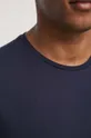 granatowy T-shirt bawełniany gładki z domieszką elastanu kolor granatowy