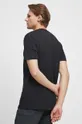 T-shirt bawełniany gładki z domieszką elastanu kolor czarny czarny