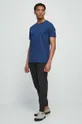 T-shirt bawełniany męski wzorzysty kolor niebieski niebieski