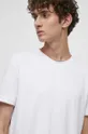 T-shirt bawełniany męskie gładki z domieszką elastanu kolor biały biały RW23.TSM030