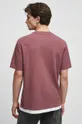 T-shirt bawełniany męski z fakturą kolor fioletowy Materiał zasadniczy: 100 % Bawełna, Inne materiały: 100 % Bawełna