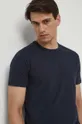 granatowy T-shirt męski bawełniany gładki kolor granatowy