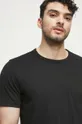 czarny T-shirt męski bawełniany gładki kolor czarny