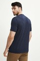 Odzież T-shirt bawełniany męski wzorzysty z domieszką elastanu kolor granatowy RW23.TSM060 granatowy