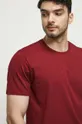 T-shirt bawełniany męski wzorzysty kolor bordowy bordowy