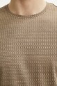T-shirt bawełniany męski wzorzysty z domieszką elastanu kolor brązowy RW23.TSM060 brązowy