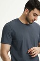 T-shirt bawełniany męski wzorzysty z domieszką elastanu kolor czarny czarny RW23.TSM060