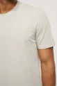 T-shirt męski z melanżowej dzianiny kolor beżowy Męski