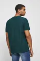 T-shirt bawełniany męski z fakturą kolor zielony 100 % Bawełna