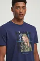 T-shirt bawełniany męski z kolekcji na Dzień Psa kolor granatowy Męski