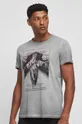 T-shirt bawełniany męski z kolekcji Zamkowe Legendy kolor szary szary