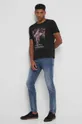 T-shirt bawełniany męski z kolekcji Zamkowe Legendy kolor czarny 100 % Bawełna