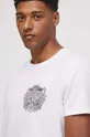 T-shirt bawełniany męski z kolekcji Zamkowe Legendy kolor biały Męski