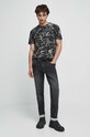 T-shirt bawełniany męski wzorzysty kolor czarny RW23.TSM403 czarny RW23