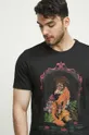 T-shirt bawełniany męski z kolekcji Graficzny Atlas Zwierząt kolor czarny 100 % Bawełna