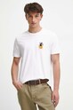 T-shirt bawełniany męski z nadrukiem kolor biały okrągły biały RW23.TSM580