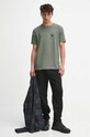 Bavlnené tričko pánske zelená farba s elastanom zelená RW23.TSM581
