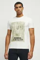 T-shirt bawełniany męski z kolekcji Science kolor beżowy beżowy