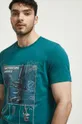 Bavlnené tričko z kolekcie Science zelená farba tyrkysová