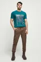 T-shirt bawełniany z kolekcji Science kolor zielony 95 % Bawełna, 5 % Elastan