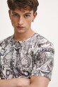 T-shirt bawełniany męski wzorzysty kolor beżowy beżowy RW23.TSM803