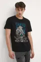 T-shirt bawełniany męski z kolekcji Bestiariusz kolor czarny czarny