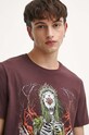 T-shirt bawełniany męski z kolekcji Bestiariusz kolor bordowy RW23.TSM854 bordowy