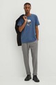 T-shirt bawełniany męski z domieszką elastanu z nadrukiem kolor niebieski RW23.TSM918 niebieski RW23