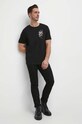 T-shirt bawełniany męski z domieszką elastanu z nadrukiem kolor czarny RW23.TSM922 czarny RW23