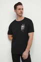 Odzież T-shirt bawełniany męski z domieszką elastanu z nadrukiem kolor czarny RW23.TSM922 czarny