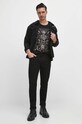 T-shirt bawełniany męski z domieszką elastanu z nadrukiem kolor czarny RW23.TSM924 czarny RW23