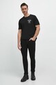 T-shirt bawełniany męski z domieszką elastanu z nadrukiem kolor czarny RW23.TSM925 czarny RW23